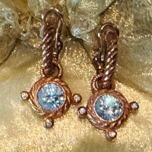 Judith Ripka Elegant Rose Gold Over Sterling Silver Earrings
